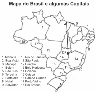 Mapa do Brasil e algumas capitais