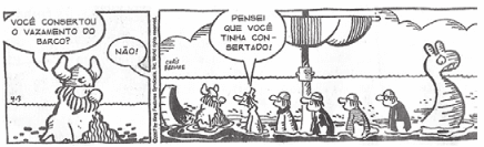 Tirinha BROWNE, C. Hagar, o horrível.