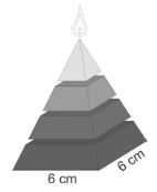 Vela de parafina em forma de pirâmide quadrangular regular