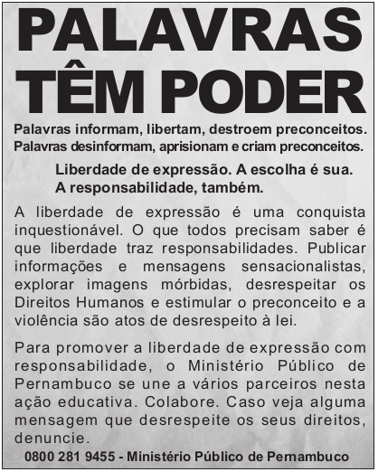 Campanha publicitária palavras têm poder