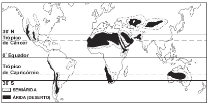 Mapa das Regiões áridas e semiáridas do mundo