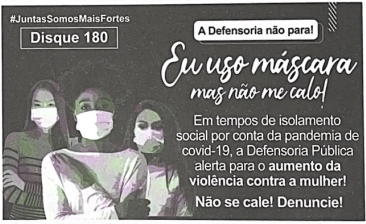 anúncio publicitário, veiculado durante o contexto da pandemia de covid-19