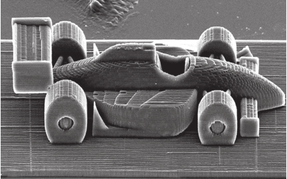 Imagem da impressão da escultura microscópica de três dimensões
