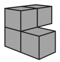 Imagem do objeto formado pela justaposição de quatro cubos idênticos, formando assim um sólido rígido