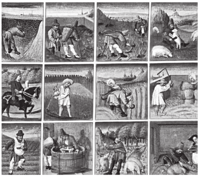 imagem do Calendário medieval, século XV.