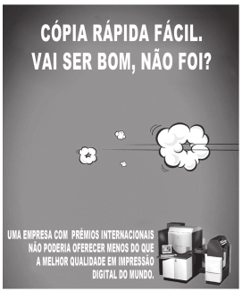 Publicidade sobre impressão