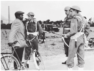 Imagem de uma intervenção no regime Apartheid