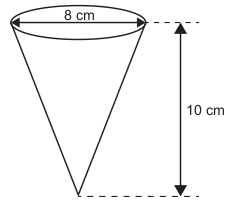 Figura do cone com a altura e o diâmetro