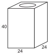 figura de Uma lata de tinta, com a forma de um paralelepípedo retangular reto