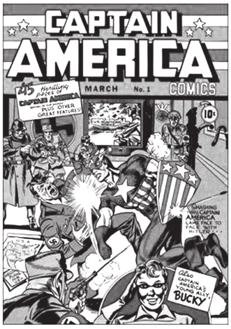 A capa da primeira edição norte-americana da revista do Capitão América