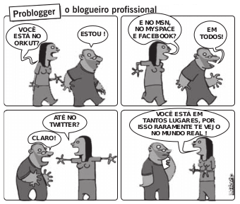 A charge revela uma crítica aos meios de comunicação