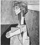 Pablo Picasso. “Retrato de Jaqueline Roque com as Mãos Cruzadas”.