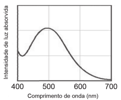 A Figura 1 mostra o espectro de absorção para uma substância e é possível observar que há um comprimento de onda em que a intensidade de absorção é máxima