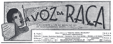 capa do jornal A Vóz da Raça