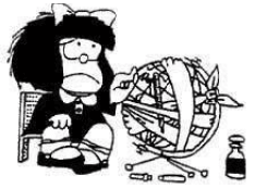 Charge da mafalda com o planeta