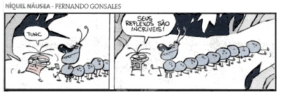 tira mostrando o reflexo humano