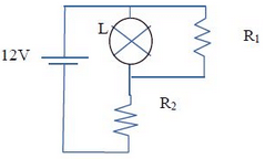 O circuito, apresentado na Figura 5, mostra uma pequena lâmpada (L) que deve operar sob tensão de 3,0V
