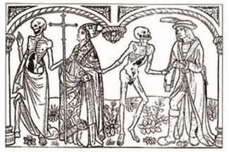 A dança macabra. Xilogravura italiana de 1486.