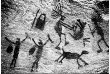 Pintura rupestre. Sítio arqueológico em Seridó (RN e PB)