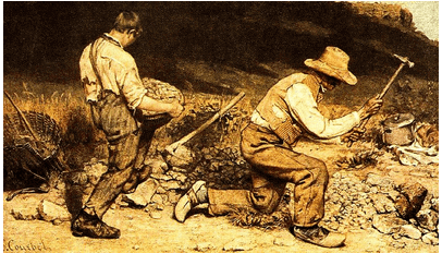 A pintura de Courbet Os quebradores de pedra
