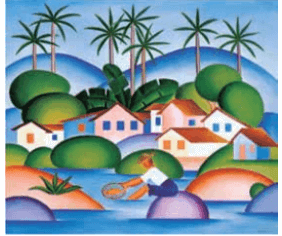 obra O pescador, de Tarsila do Amaral.