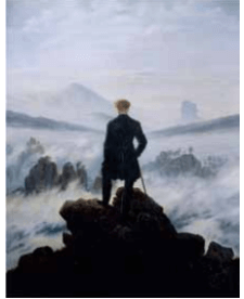 quadro O viajante sobre o mar de névoa, de Caspar David Friedrich