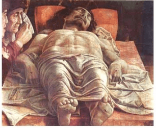 A pintura representa no martírio de Cristo