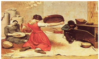 pintura de Gustave Coubert, Mulheres peneirando trigo