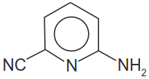 imagem da estrutura química da molécula 2-amino-6-cianopiridina
