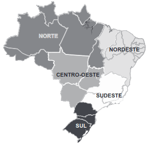 mapa do brasil com todas as regiões