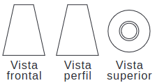 A figura representa as vistas de uma torre.