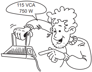 imagem de um estudante que identifica algumas informações desse eletrodoméstico