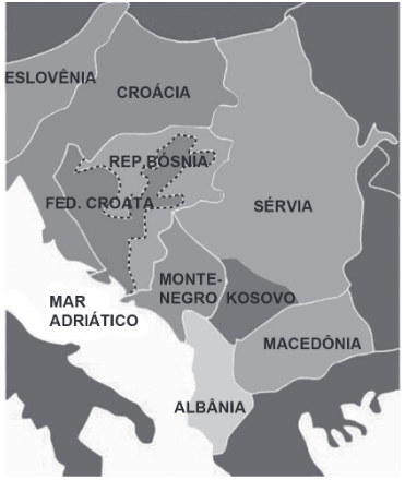 mapa da região dos Bálcãs