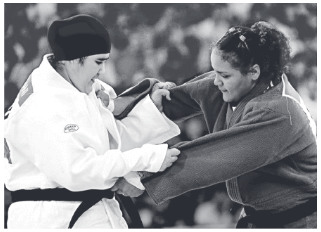 imagem da judoca na competição