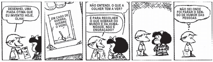 Nos quadrinhos, faz-se referência a um evento que correspondia a um dos grandes medos da população mundial no período da Guerra Fria.