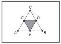 quadro de uma figura na forma de triângulo equilátero ABC de lado 1 metro