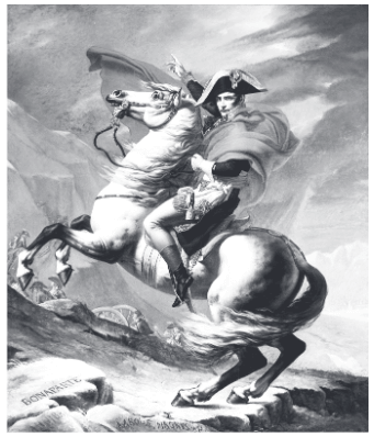A pintura Napoleão cruzando os Alpes