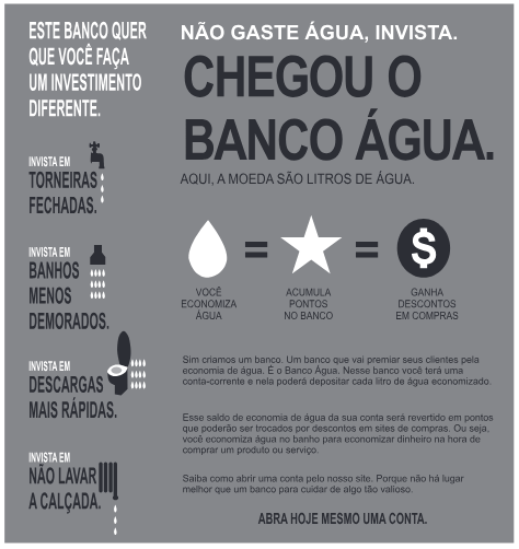 publicidade sobre disperdicio de água